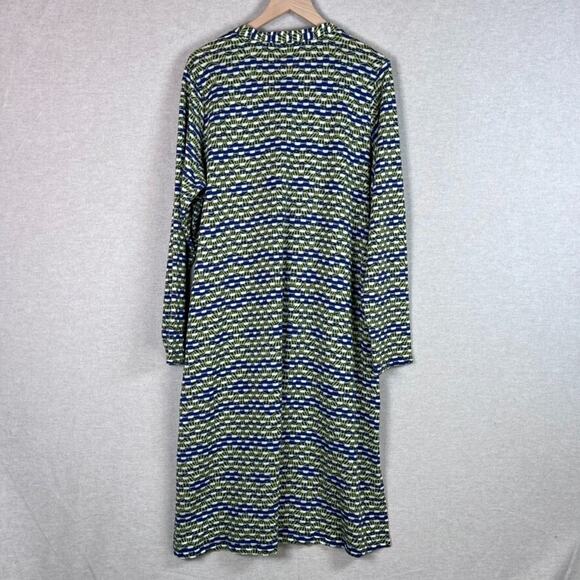 Logo Lori Goldstein Geometric Cardigan Duster Size 1X Long Line Button Up Retro - Picture 6 of 9